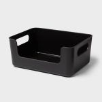 Small Plastic Open Face Pantry Bin Black - Brightroom