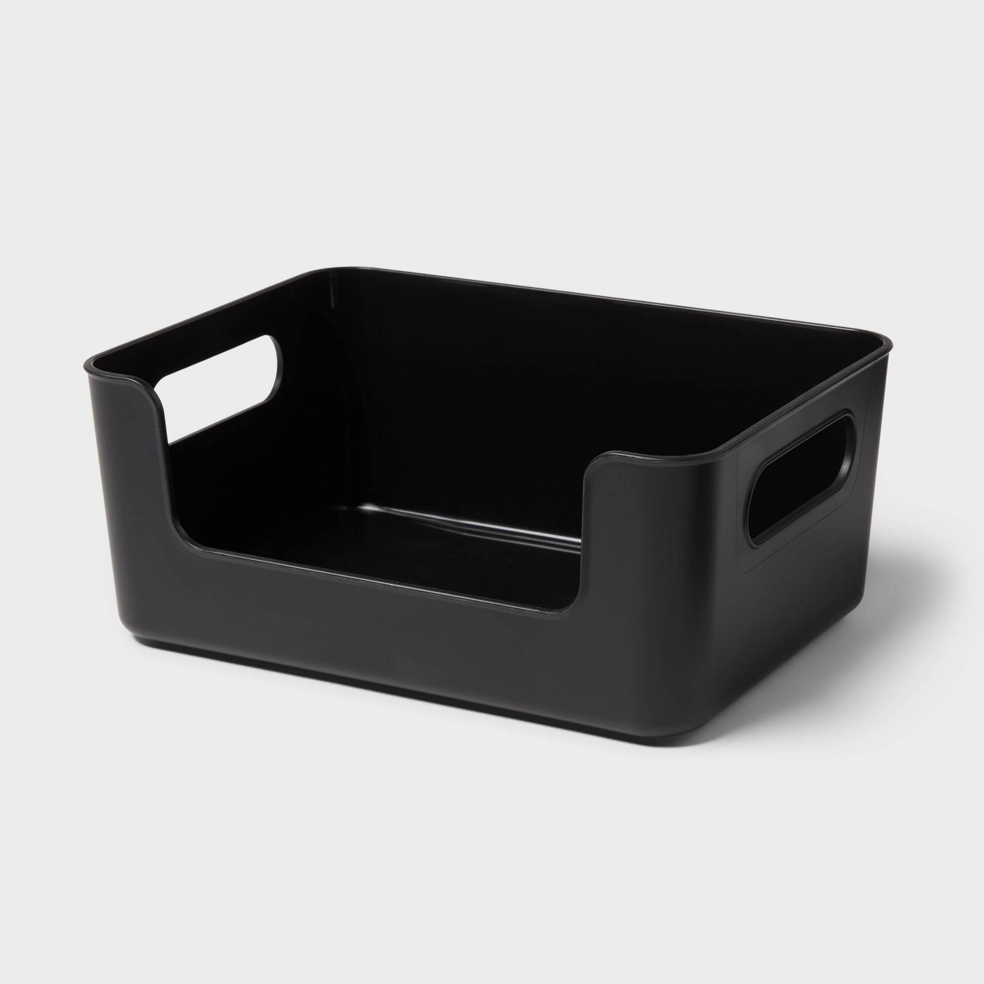 0bbe0e2f3a7bcfd094e8ef17f2034f1fb72dd93c73b4022d885c2033ebce52cb.jpg Small Plastic Open Face Pantry Bin Black - Brightroom - Image 1