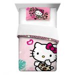 Hello Kitty Kids Comforter and Pillowcase, 2-Piece Set, Twin/Full, Reversible, Multicolor