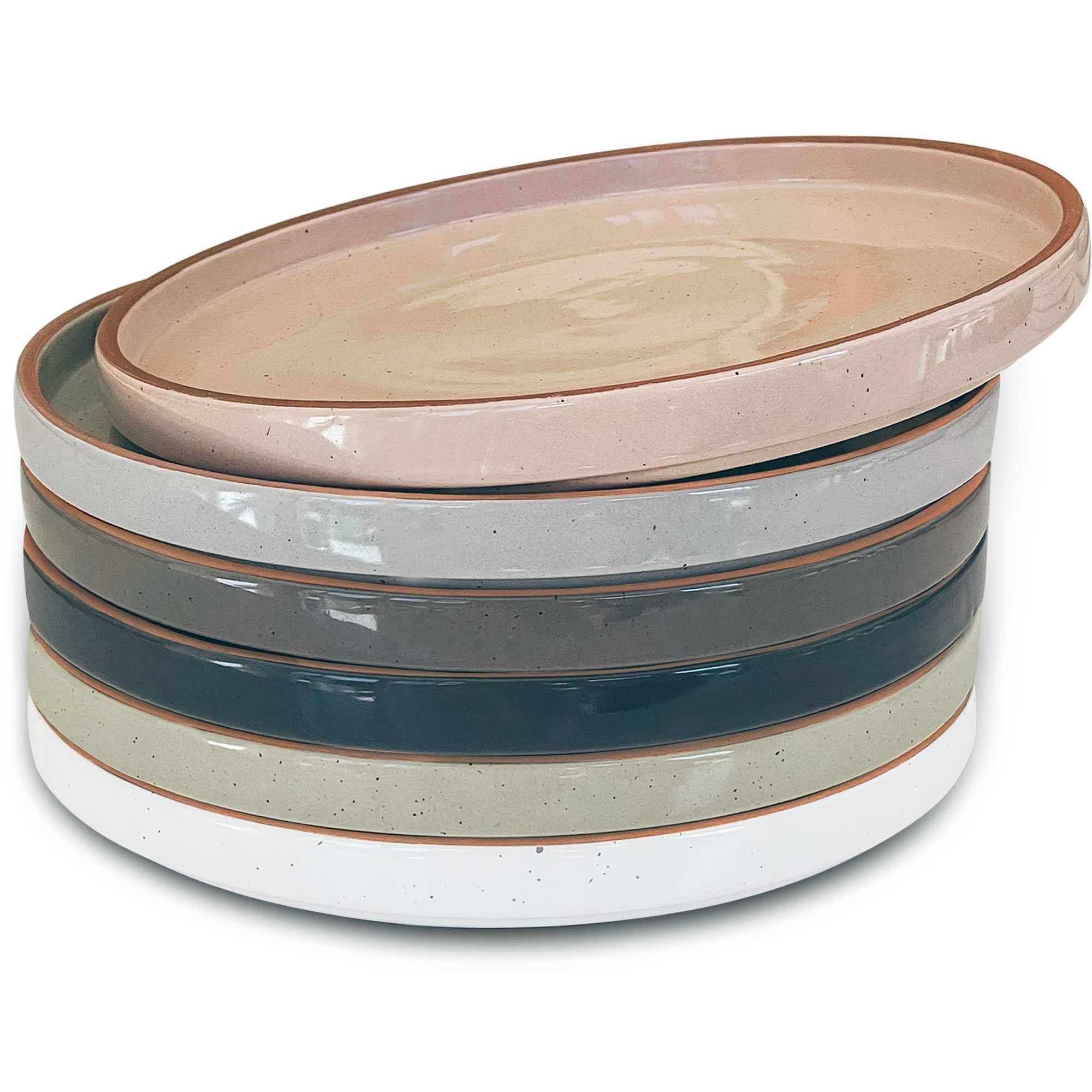 0c1af0f32a04a86605f3e0f4db8f537dd6b795dd25b18cb6705ae492b15fd339.jpg Mora Ceramic Flat Plates Set of 6-8 in - The Dessert, Salad, Appetizer, Small Lunch, etc. Microwave, Oven, and Dishwasher Safe, Scratch Resistant. - Image 1