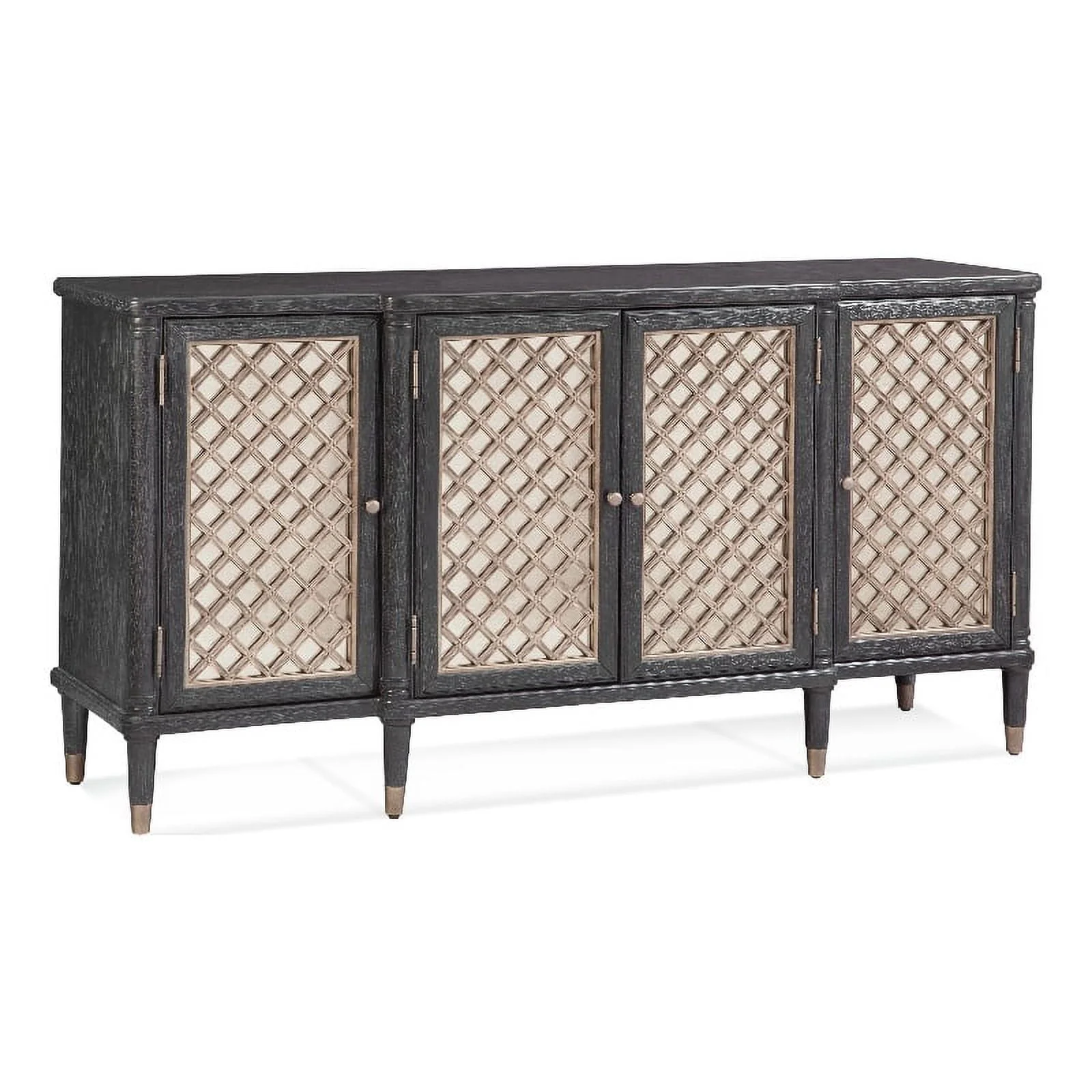 0c1e5d91135fff79133c16ca5e653005220ca6e9df8159b20c1bd276307573db.webp Bassett Mirror Groveland 6 - Shelf Wood Server with Metal Accents in Black - Image 1