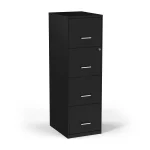 Staples 4 - Drawer Vertical File Cabinet Locking Letter Black 18"d (52152) 16883/52152