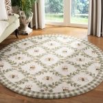 August Grove Littell Hand-Hooked Wool Green Area Rug Size: Round 4'