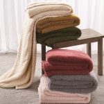 Brooklyn Loom Full-Queen Marshmallow Sherpa Blanket Mustard