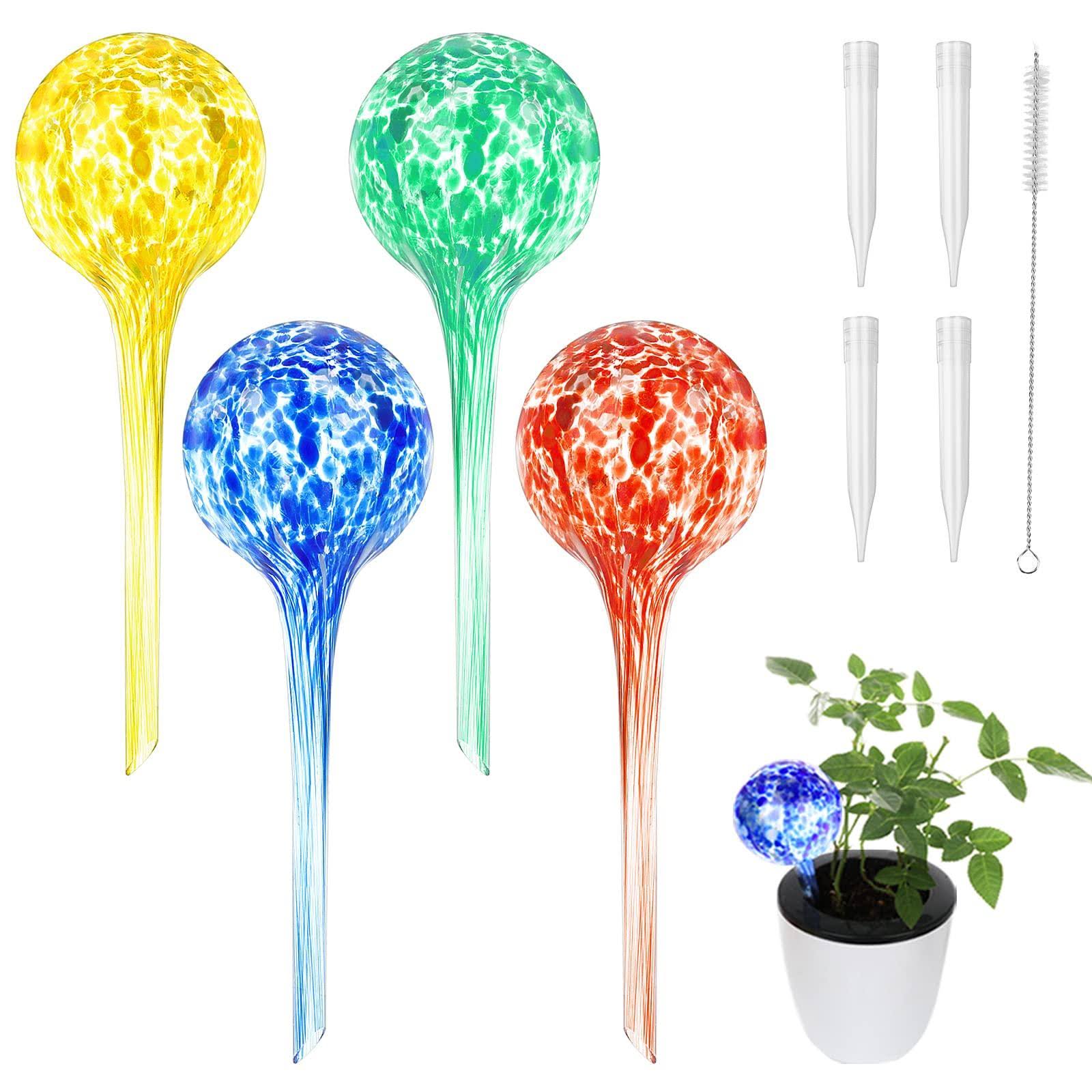 0c3c1ee6dd7dfb17fe5adf927b189184dc06c90fa017b8b1f0e60c4ae37b7ea1.jpg Kinzomor Plant Watering Globes Watering Bulbs Automatic System-4 Pack Glass Self Watering Globes Drippers Water Globes for Plants Watering - Image 1