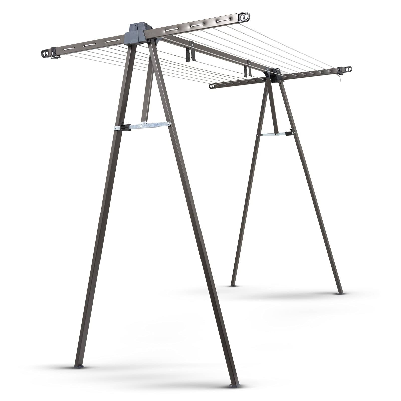 0c42e88cee00379b0103e6810d371b05ae23d11ca44b86c7cf2face64a9af066.jpg Daytek Portable A-Frame Clothesline, 72 Feet Drying Space - Image 1