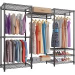 VIPEK V5 6 Tiers Wire Garment Rack Portable Closet Wardrobe, Max Load 800lbs, Black