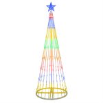 Wintergreen Lighting 14-Function LED Light Show Cone Christmas Tree Outdoor Christmas Decorations (6 Multicolor)