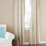 Mainstays Room Darkening Solid Woven Window Curtain Panel Pair, 60x84, Beige