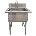 Glacier Bay All-in-One 30 in. Stainless Steel Wall Mount Commercial Utility Kitchen Sink with Faucet. Silver