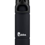 Bubba Trailblazer Stainless Steel Water Bottle Push Button Lid Rubberized Black, 24 fl oz.
