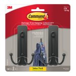 Command Large Matte Black Double Hooks