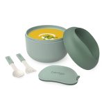 Bentgo  Insulated Leak-Resistant Bowl with Collapsible Utensils, Snack Compartment and Improved Easy-Grip Design for On-the-Go - Green/Khaki