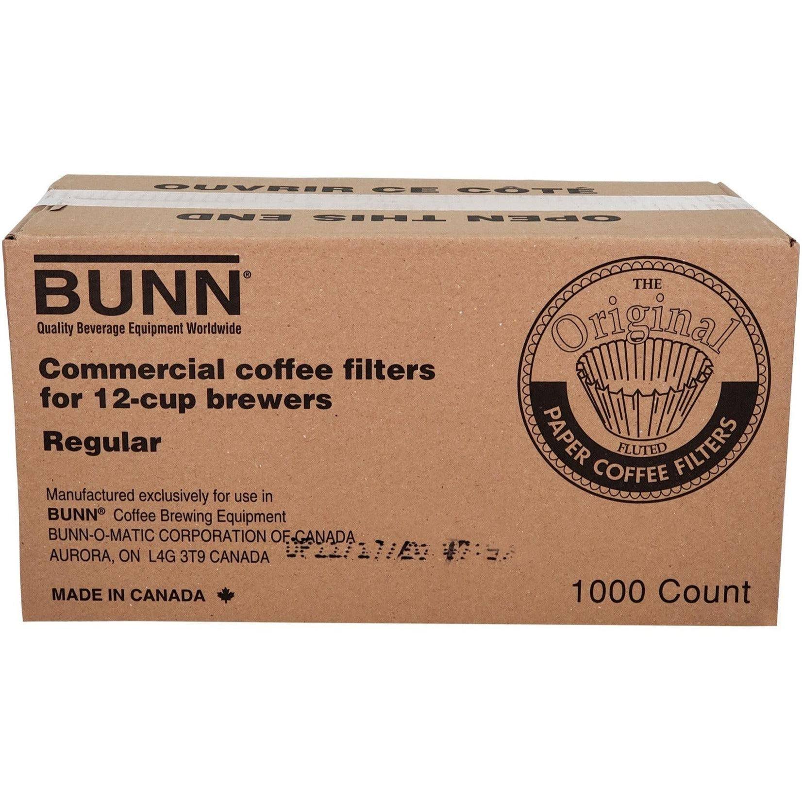 0cedef282172255b375136548a3f6539b00df4219889b5425601a2b2a09bead2.jpg Bunn 1m5002 Commercial Coffee Filters 12-Cup Size (Case of 1000) - Image 1