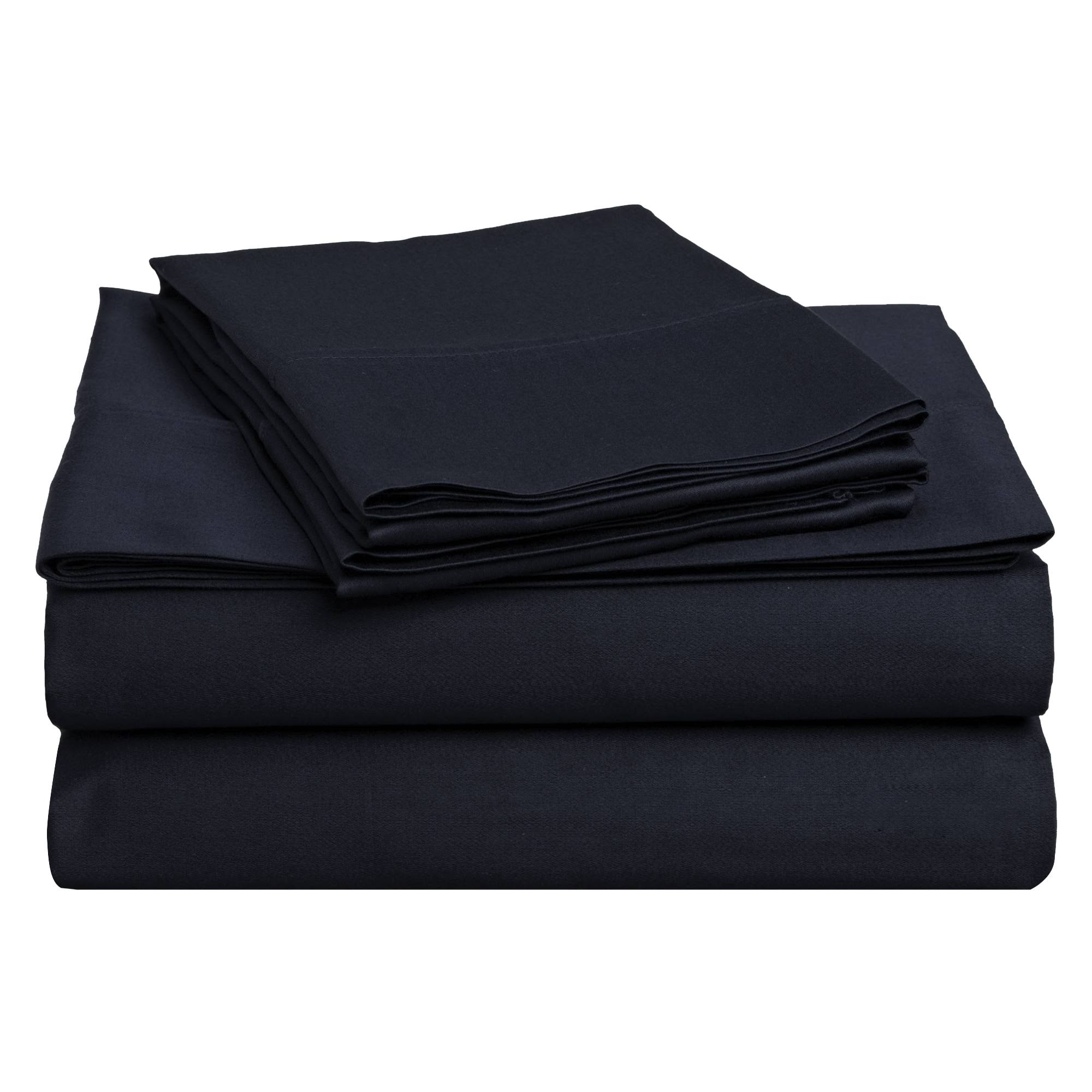 0d036750588389b3de17d23deeda787f1eef9a21005773a7b672f55de7a1b7d7.jpg Superior Egyptian Cotton 400 Thread Count Solid Sateen Bed Sheet Set - King - Navy - Image 1