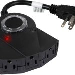 Brightown Outdoor Light Timer Waterproof, 24 Hours Plug in Timer with 2, 4, 6 or 8 Hours Countdown Mode, 3 Grounded Electrical Outlet for Outdoor