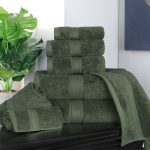 Superior Egyptian Cotton 8 Piece Ultra Plush Solid Towel Set - Forest Green