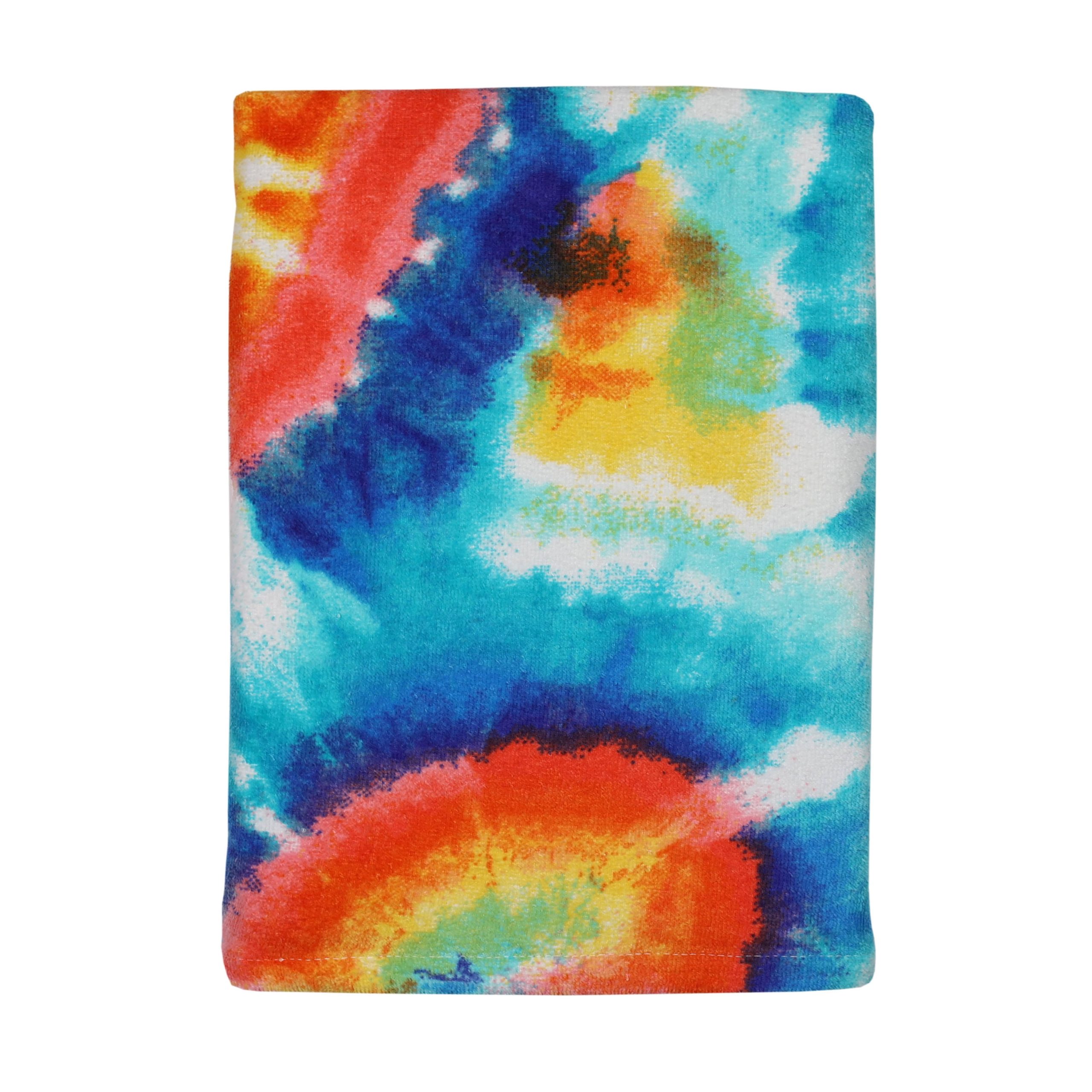0d5e1a8b0ef64b6308db316a691f41412499678266729335ded534d3e8d0040f.jpg Mainstays Printed adult Beach Towel, 28x60, Tie-Dye, Size: 60 inch x 28 inch - Image 1