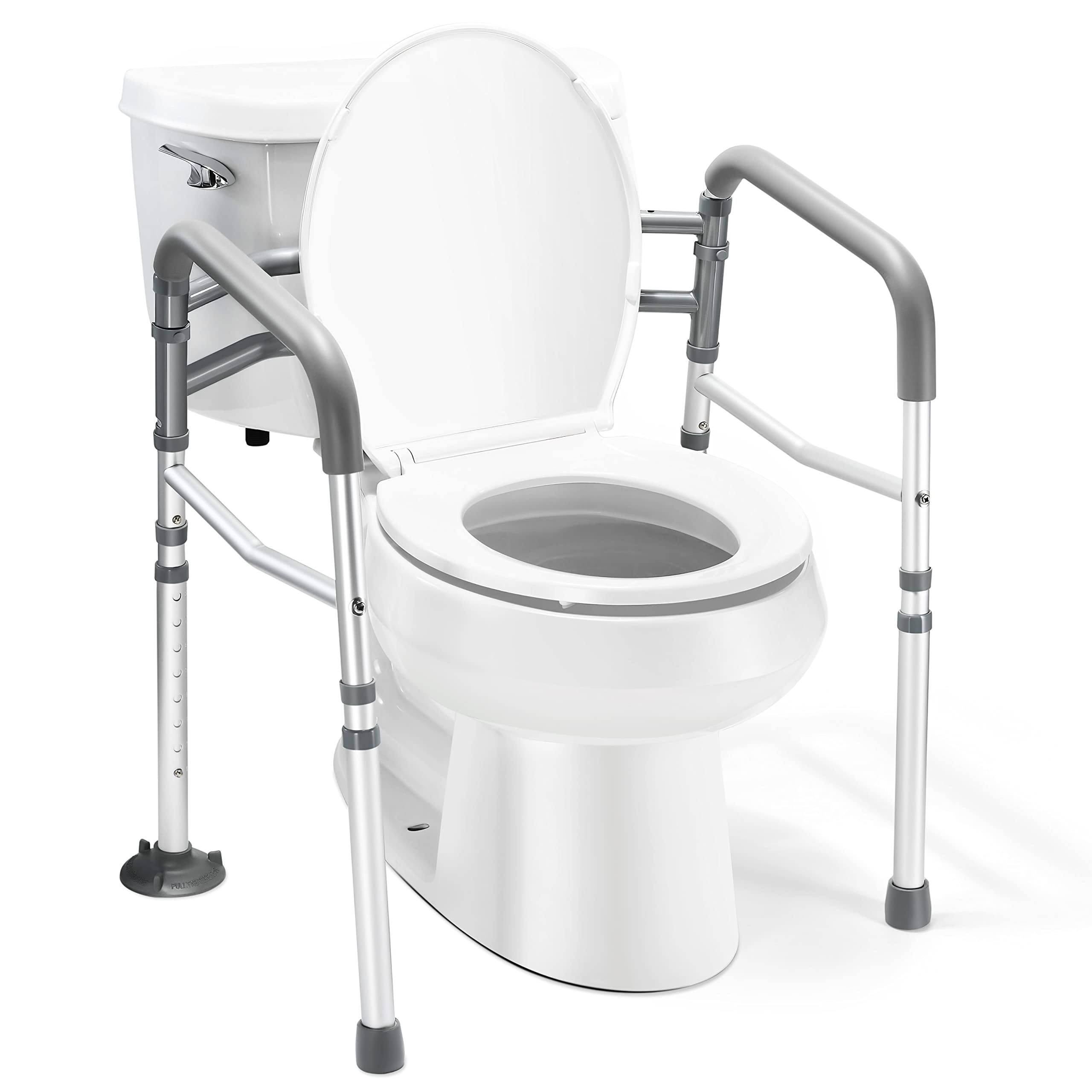 0d5f305e13b858131dd704a5c7d7830823f637fc9e964be4f085ac0ed1ee9129.jpg Medical King Toilet Safety Rail - Adjustable Detachable Toilet Safety Frame with Handles Heavy-Duty Toilet Safety Rails Stand Alone - Toilet Safety - Image 1