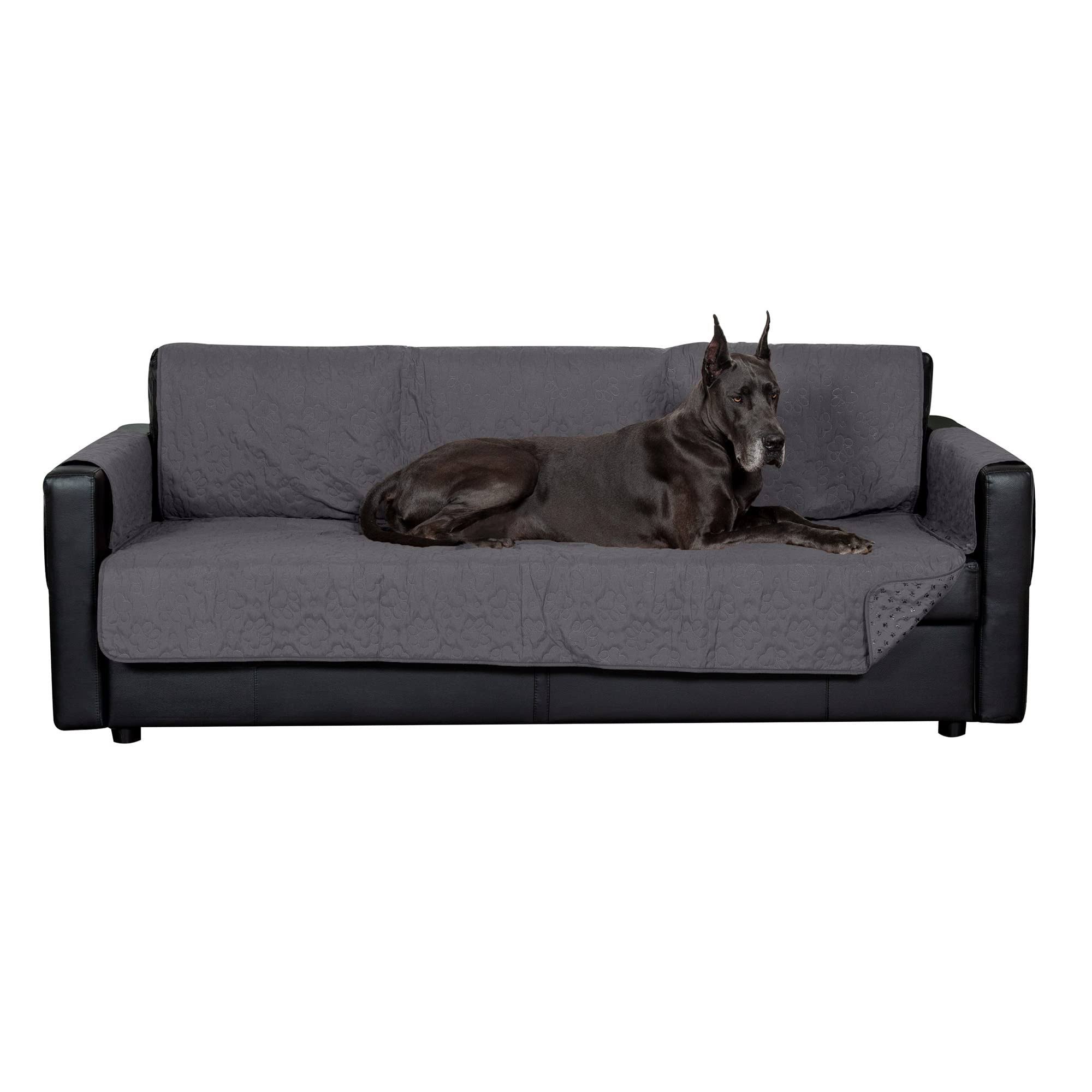 0d6ab7e116a557bb1641f131cbc9283ae8953c92f3508c96cdf7c1c8c9ad0c88.jpg FurHaven Waterproof Non-Skid Back Furniture Protector, Gray, X-Large Sofa - Image 1