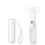 JISULIFE Handheld Mini Fan, 3 in 1 Hand Fan, Portable USB Rechargeable Small Pocket Fan, Battery Operated Fan 14-21 Working Hours with Power Bank, F