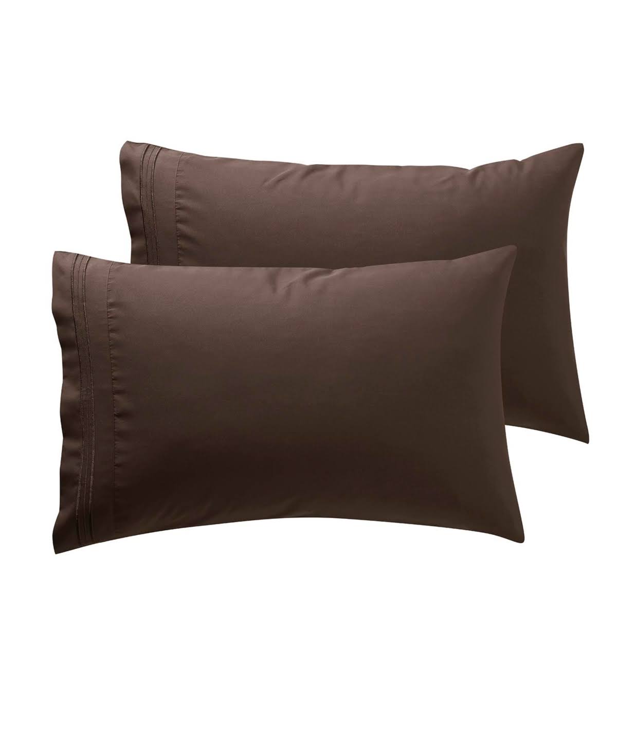 0d84fe526bc3be1143380a707786cc00e7757048683475808f0aca83b30bd273.jpg Nestl Luxury Soft Microfiber King Size Pillowcases, Set of 2, Chocolate Brown - Image 1