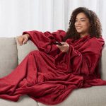 Sharper Image Heated Wearable Blanket Burgundy