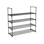 Songmics 4-tier Shoe Rack Tower Shelf Storage Organizer Cabinet Black