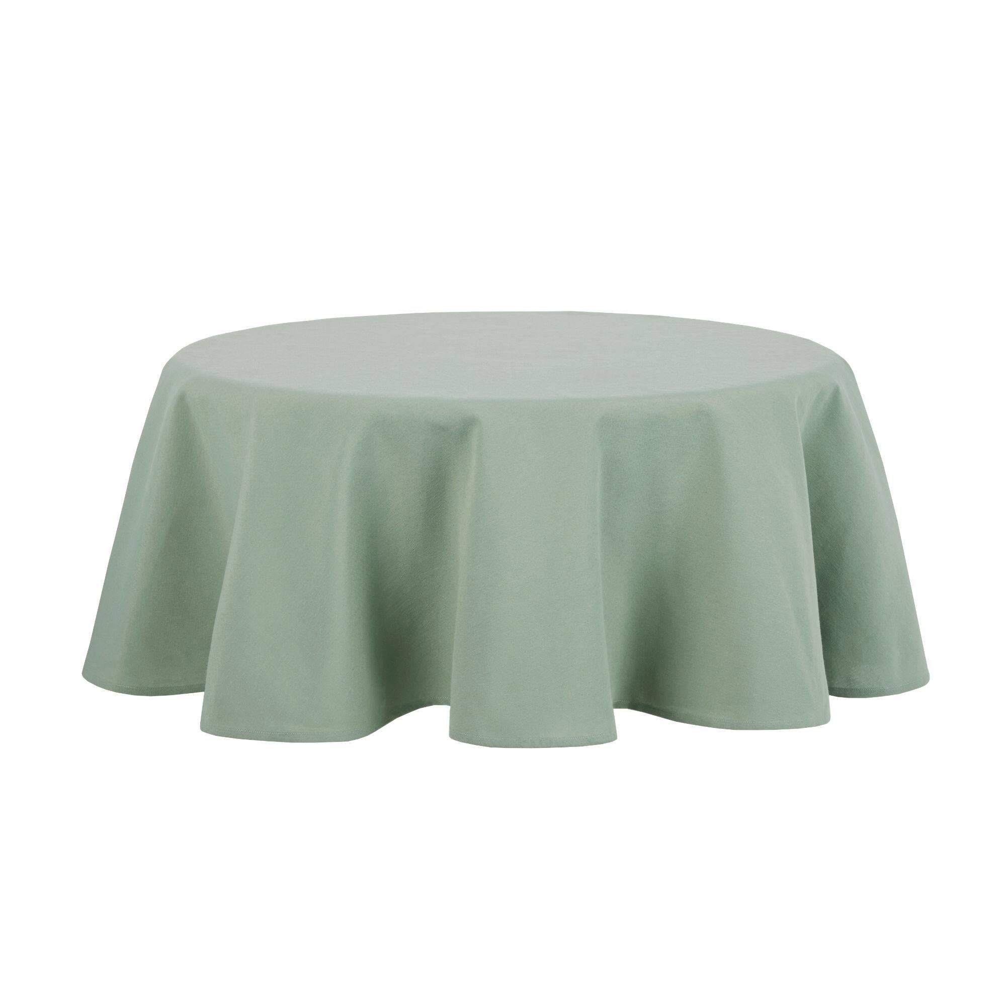 0df72b4f7d4a2579a43517ef197b7d2eadf1cdb7c9ed0a720a18187a0ea097d6.jpg Mainstays Yale Round Tablecloth - Green - 70 in - Image 1