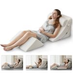 Ganaver 4pcs Orthopedic Bed Wedge Pillow Set Post Surgery, Relaxing, Back & Adjustable Head Support Cushion Triangle Memory Foam Pillow for ACI