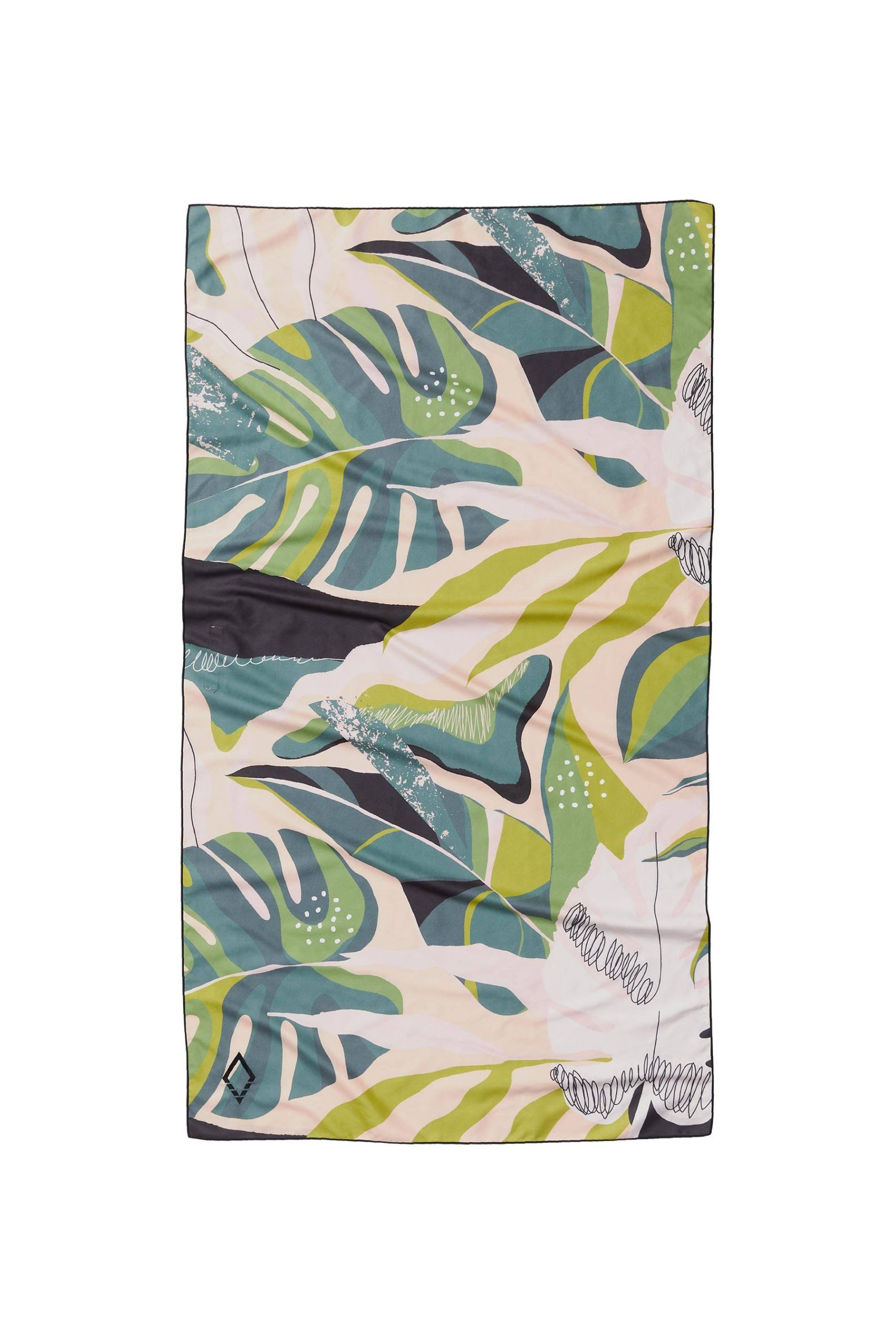 0e2f47ceef1db688ccaf2129f398fbb2621946a8834c2ab090acb708b7b4bbe3.jpg Nomadix - Ultralight Towel Monstera Green Pink - Image 1