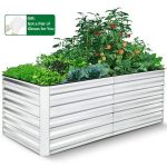 SEJOV 6x3x2ft Outdoor Metal Raised Garden Bed, Planter Box for Vegetables, Flowers, Herbs Silver