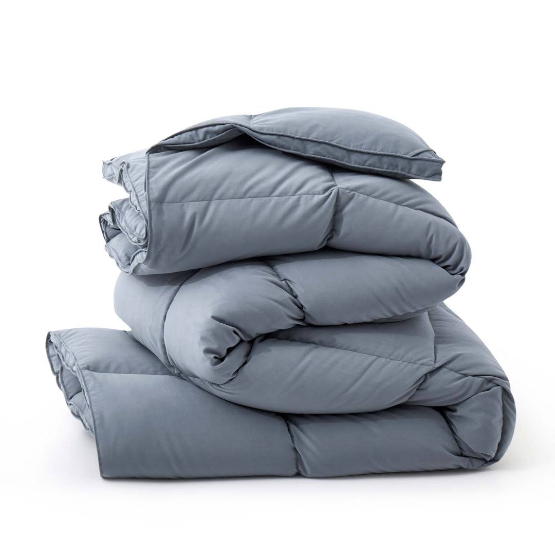 0e5f489b6556ed6a18f3ad649cb71d10ff4df729f48b00d62c102af3301f662a.jpg 600 Fill Power All Season Down Comforter/Duvet Insert Color: Dark Gray, Size: Queen Down Comforter - Image 1
