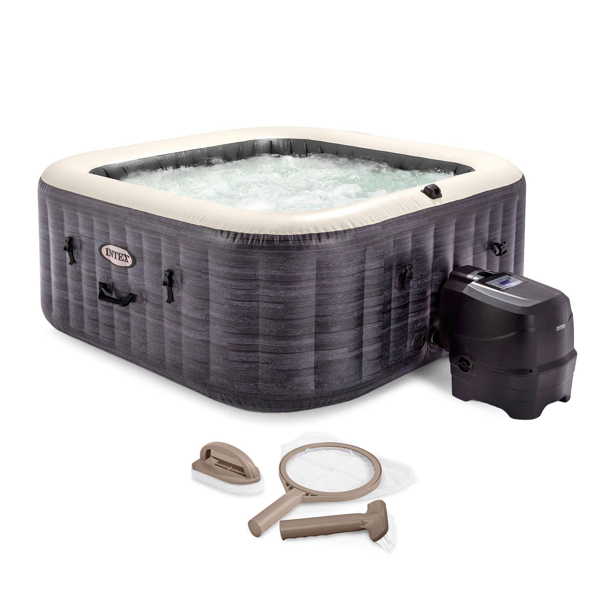 0e61bb4fd3d0173ad099938545097dd970803ca5d7bc62cbbf449ead0e1218dd.jpg Intex PureSpa Plus Inflatable Square Hot Tub Spa with Maintenance Accessory Kit - Image 1