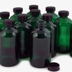 Vivaplex, 12, Green, 8 oz Glass Bottles, with Lids