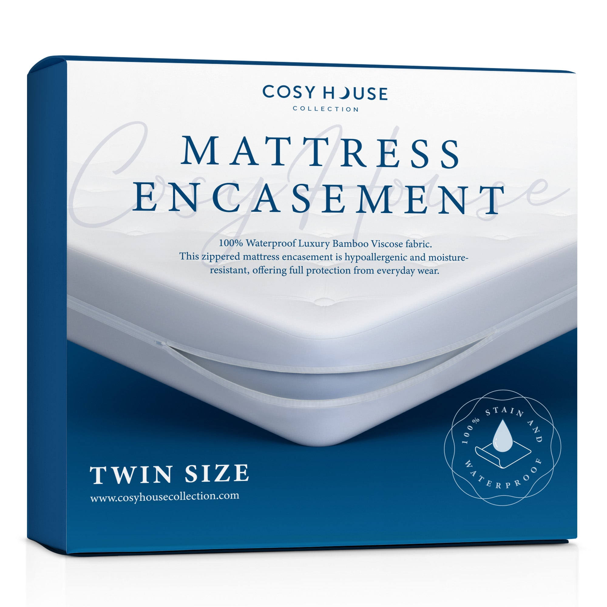 0e7fc33bcbb247ad74b686c246691644eb00b4ccc7aba3ee42d93f72579b4d36.jpg Bamboo Zippered Mattress Encasement, Twin, V2 - Image 1