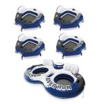 Intex River Run Connect Inflatable Water Raft 4 Pack + 2 Person Cooler Tube