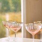 Waterfall Coupe Glasses, Set of 4 by Anthropologie in Pink, Size: S/4 Coupe