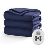 Sunbeam Electric Heated Fleece Blanket, Blue, Full