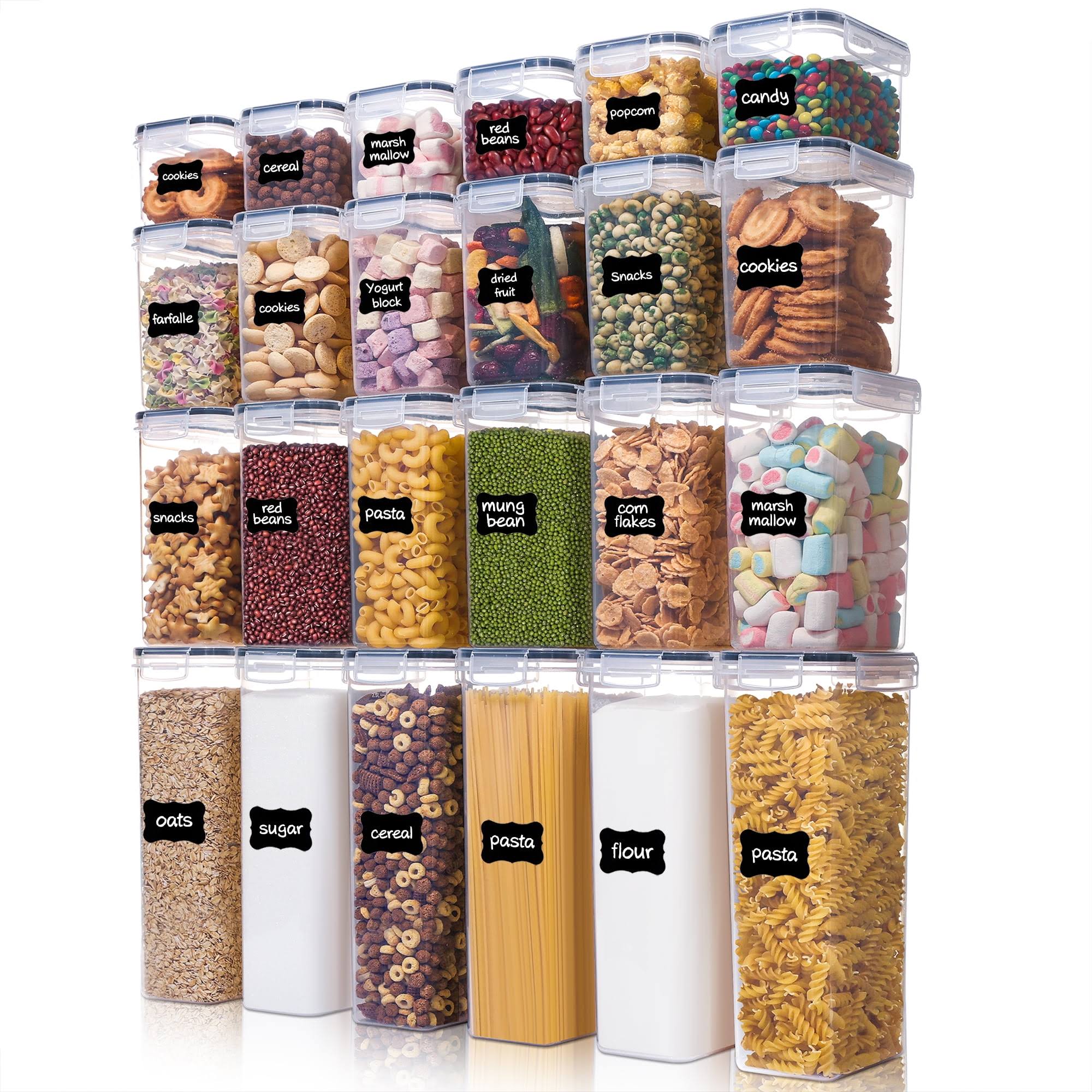0ec22844456746b0fabda28a9cfc8e92d6d17399284946c3a6a92a96ed32033f.jpg Airtight Food Storage Containers Set Vtopmart 32pcs Plastic Kitchen and Pantry Organization Canisters Black - Image 1