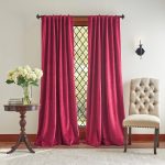 Martha Stewart Lucca Velvet Backtab Curtain Panel (Set of 2) 95" Panel / Pomegranate