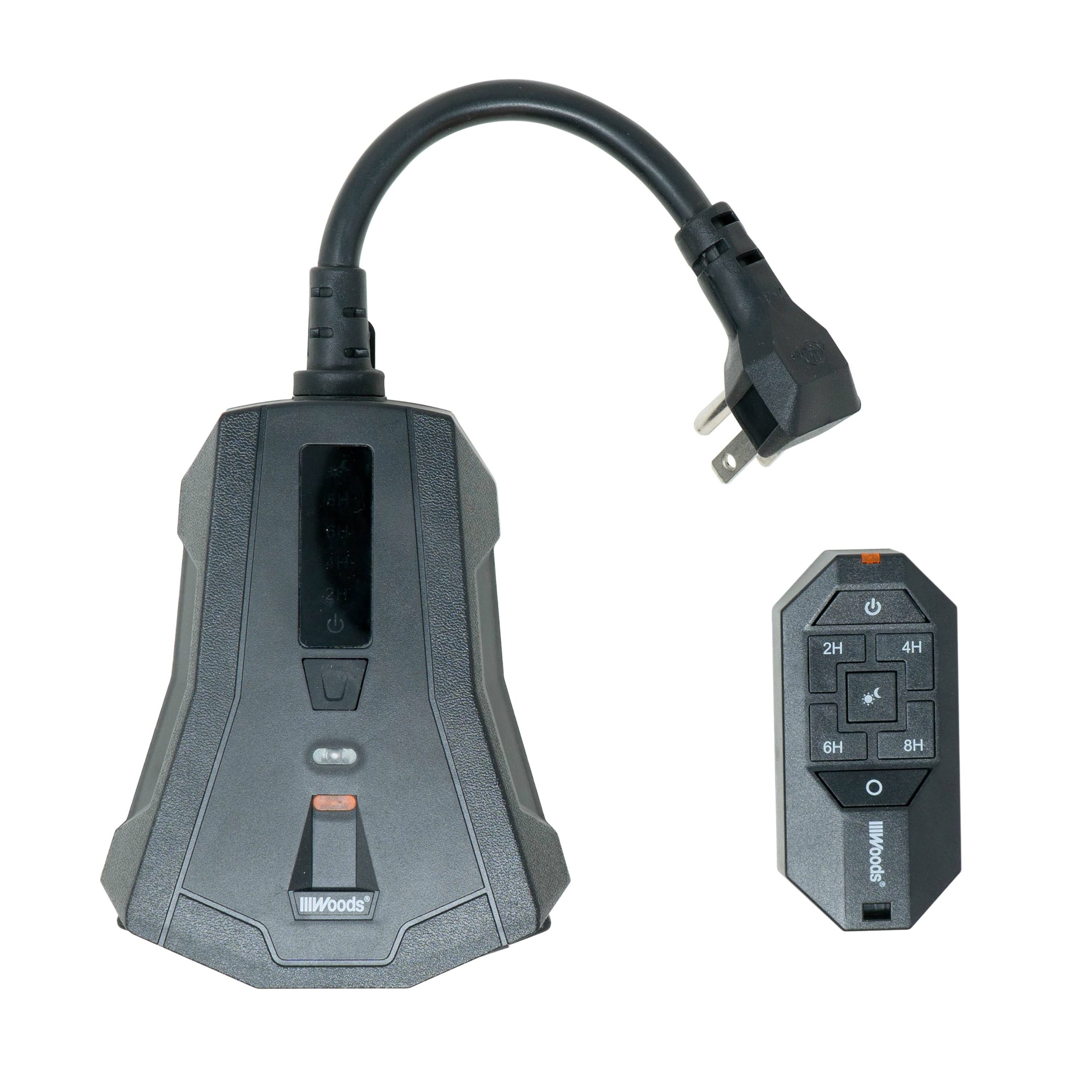0f378d5b6f4d2167f1afac81ed1989fc271082f863cfc7400206a641cdf57da7.jpg Woods 50126wd Outdoor Lighting Mechanical Timer with 3-Outlet Remote Control Countdown - Image 1