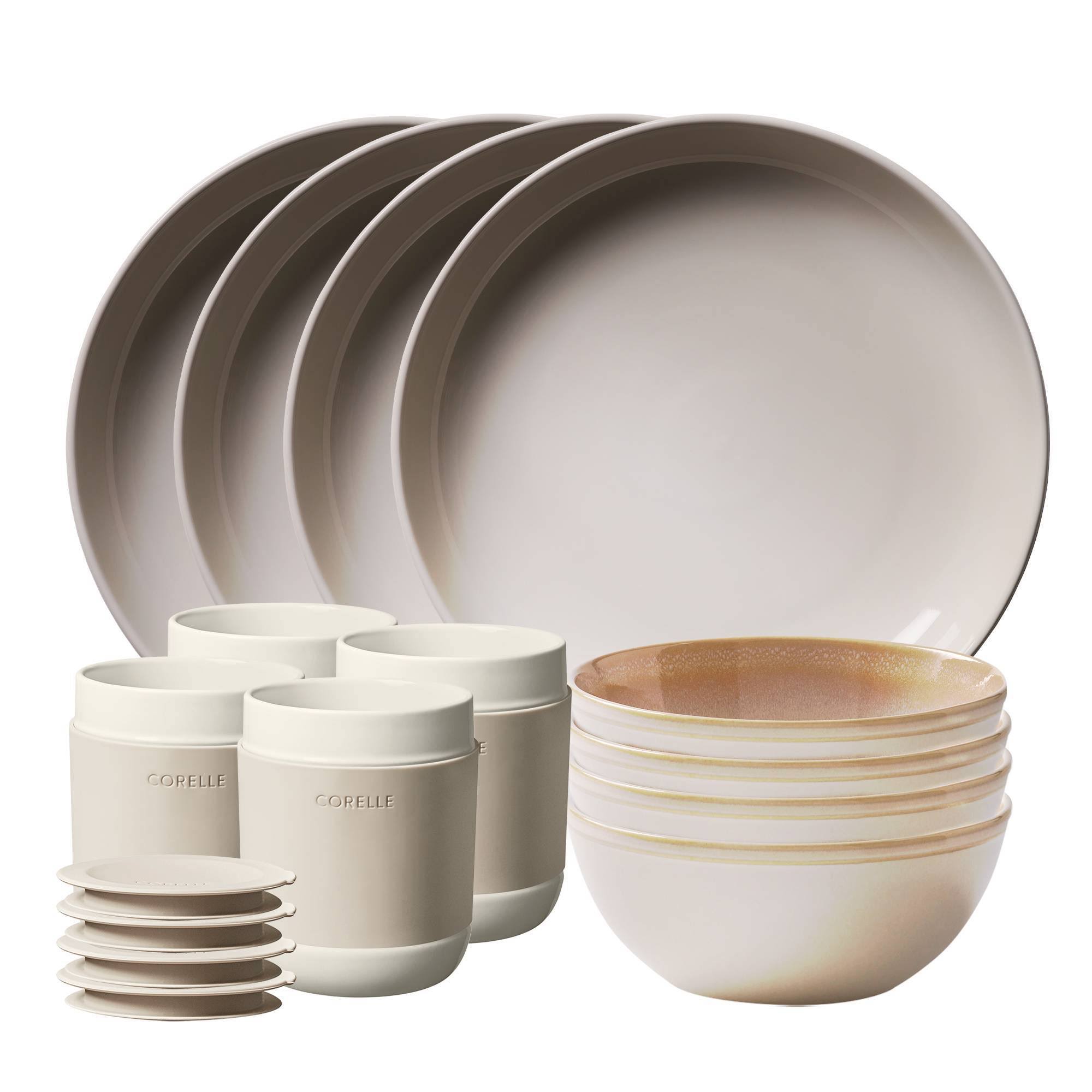 0f3b99fd53b06d0f8c2ed5a0efe9b6201bec1dff585a05bfd4bc93df76f22cc8.jpg Corelle Stoneware 16 Pc. Dinnerware Set, Multicolor - Image 1