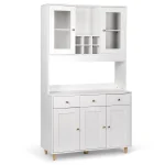 Freestanding Kitchen Pantry Cupboard Cabinet with 3 Drawers with 5 Storage Cabinets