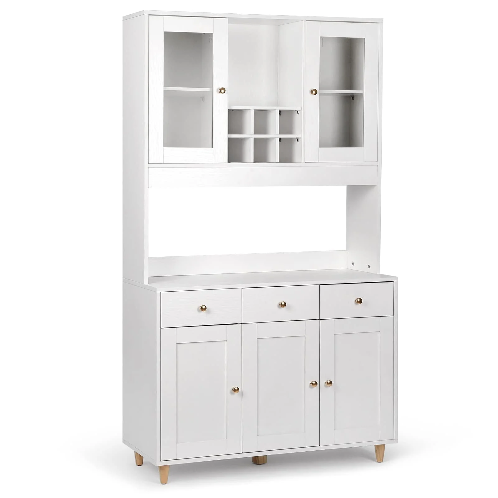 0f98f3a1f3d7cbb939b6dec3509b1d9885a90e317a1f46b6cae30822da91cc47.webp Freestanding Kitchen Pantry Cupboard Cabinet with 3 Drawers with 5 Storage Cabinets - Image 1