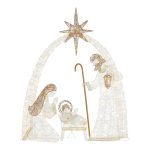 Home Accents Holiday 66 in. Warm White LED Super Bright Nativity Set Holiday Yard Decoration