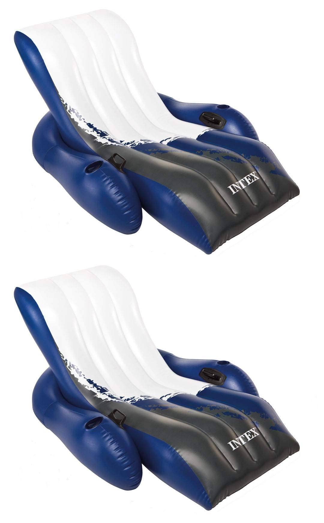 0fd1a179c39858a35c747a2da7586e1a82e48c3150b34f7362ca693973142fff.jpg Intex - Inflatable Floating Comfortable Recliner Lounges with Cup Holders (2 Pack) - Image 1
