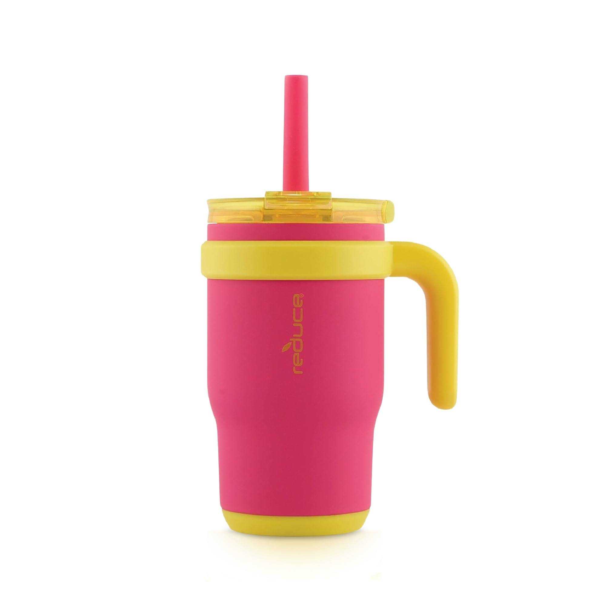 0fd1f5f93f233759996c0a99fce97e96d06d589e8d07f78c6711ae0a35914984.jpg Reduce Kids Coldee Tumbler with Handle - Pink Lemonade 14 oz - Image 1