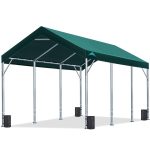 Advance Outdoor 12x20 ft Carport with Adjustable Height from 9.5 ft to 11 ft, Heavy Duty Car Canopy Garage Party Tent Boat Shelter, 8 Legs with 8