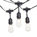 Better Homes & Gardens 15 Count Edison Bulb String Lights, Black Wire